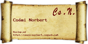Csémi Norbert névjegykártya